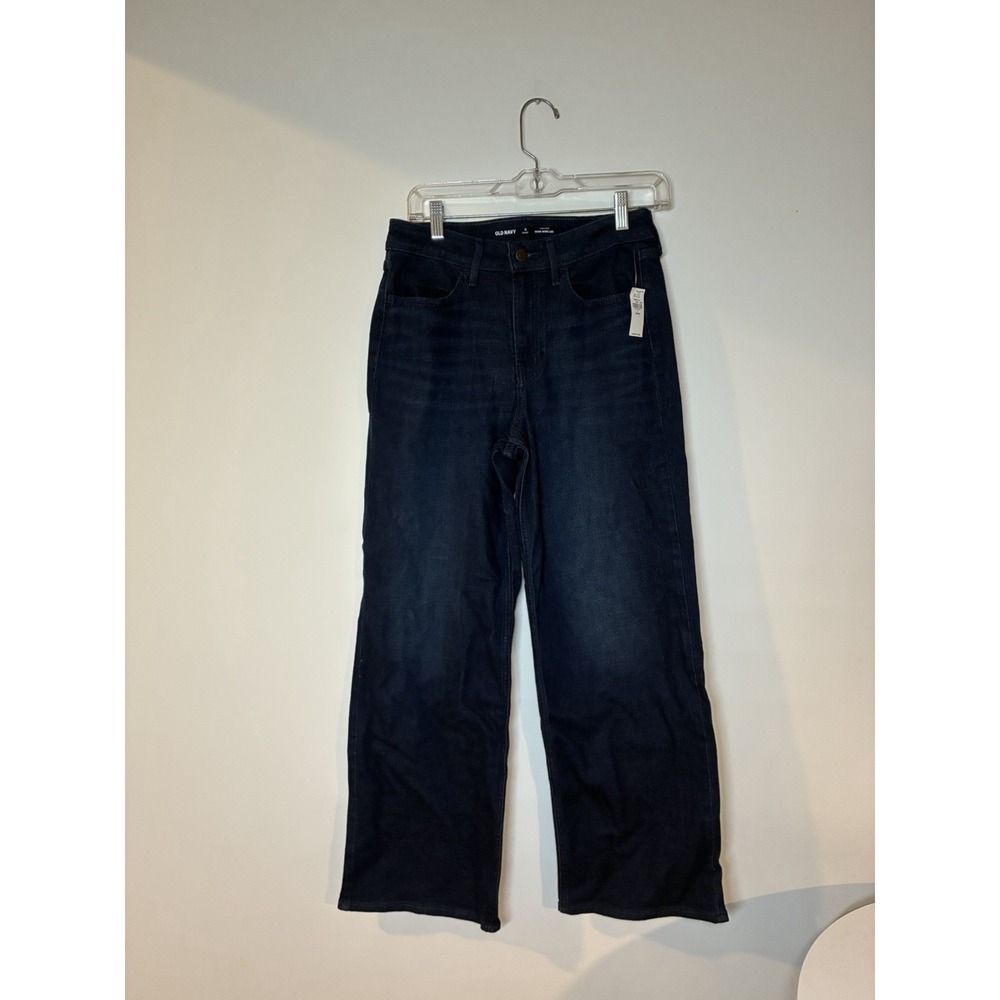dark wash high-waisted Wow wide-leg jeans Short Size 6 Old Navy